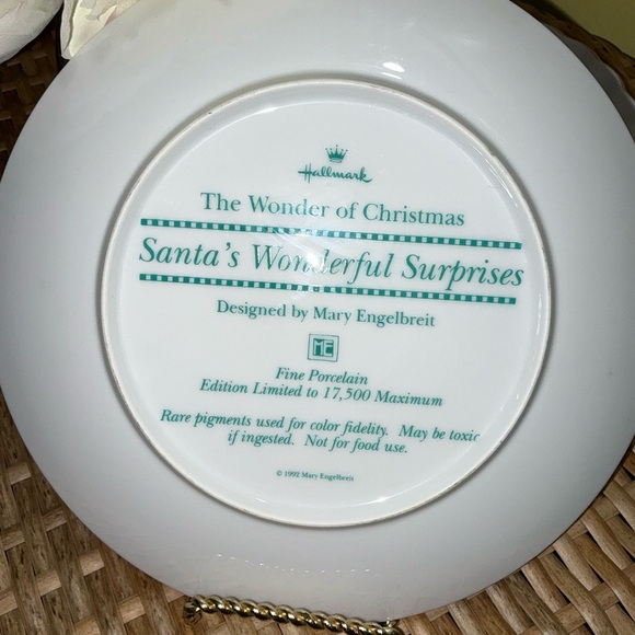 1992 Mary Engelbreit Hallmark Plate-The Wonder Of Christmas 🎅🏻 Fine Porcelain - Picture 2 of 16
